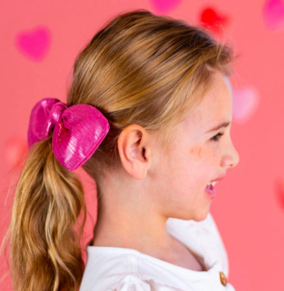 Pink Metallic Hair Bow