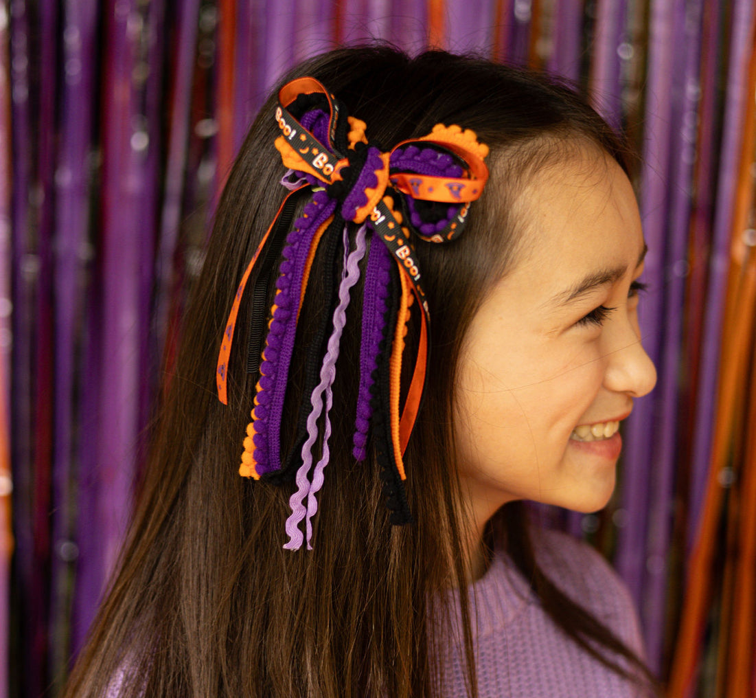 Kid and Tween Halloween Textured Hair Bow