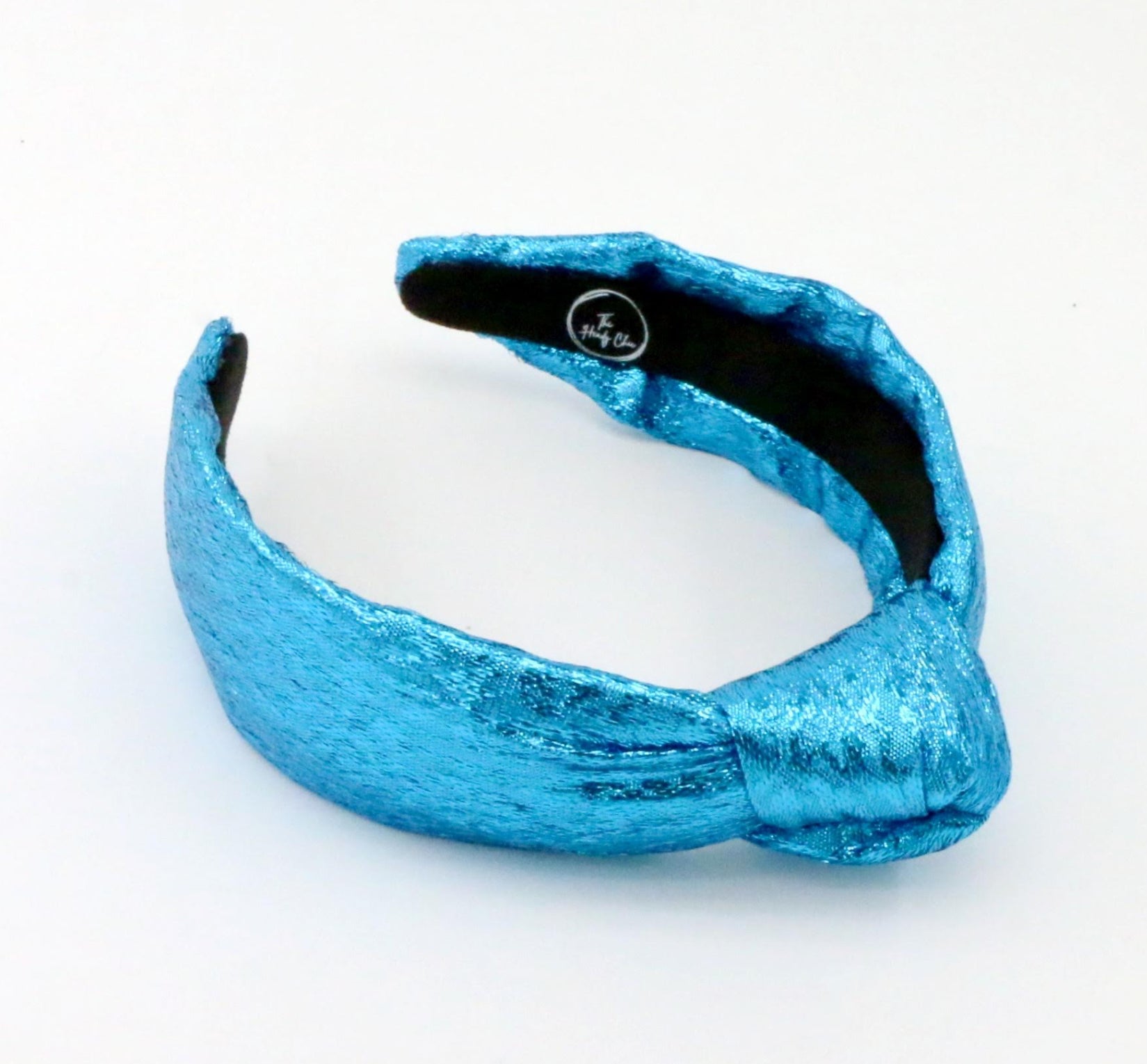 Kid and Tween Blue Tinsel Knotted Headband