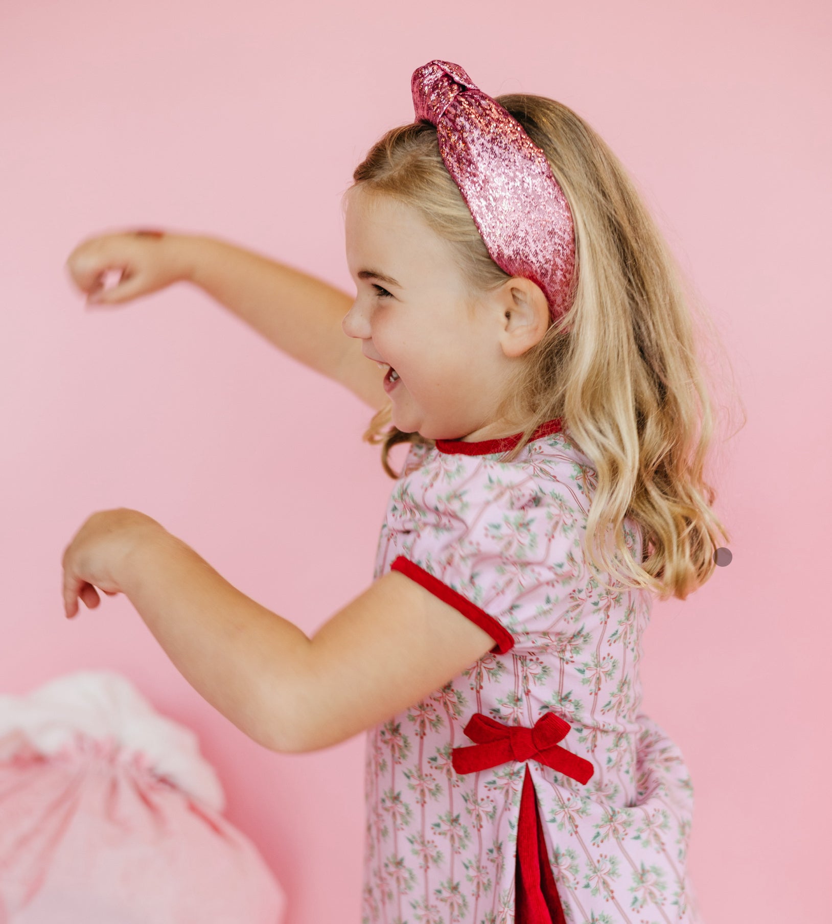 Pink Tinsel Knotted Headband