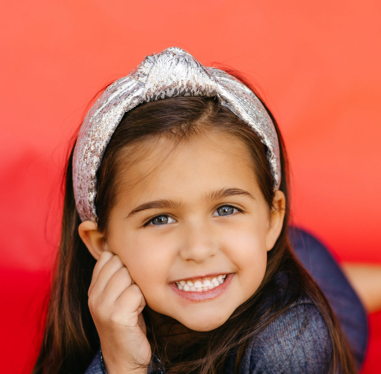 Silver Tinsel Knotted Headband