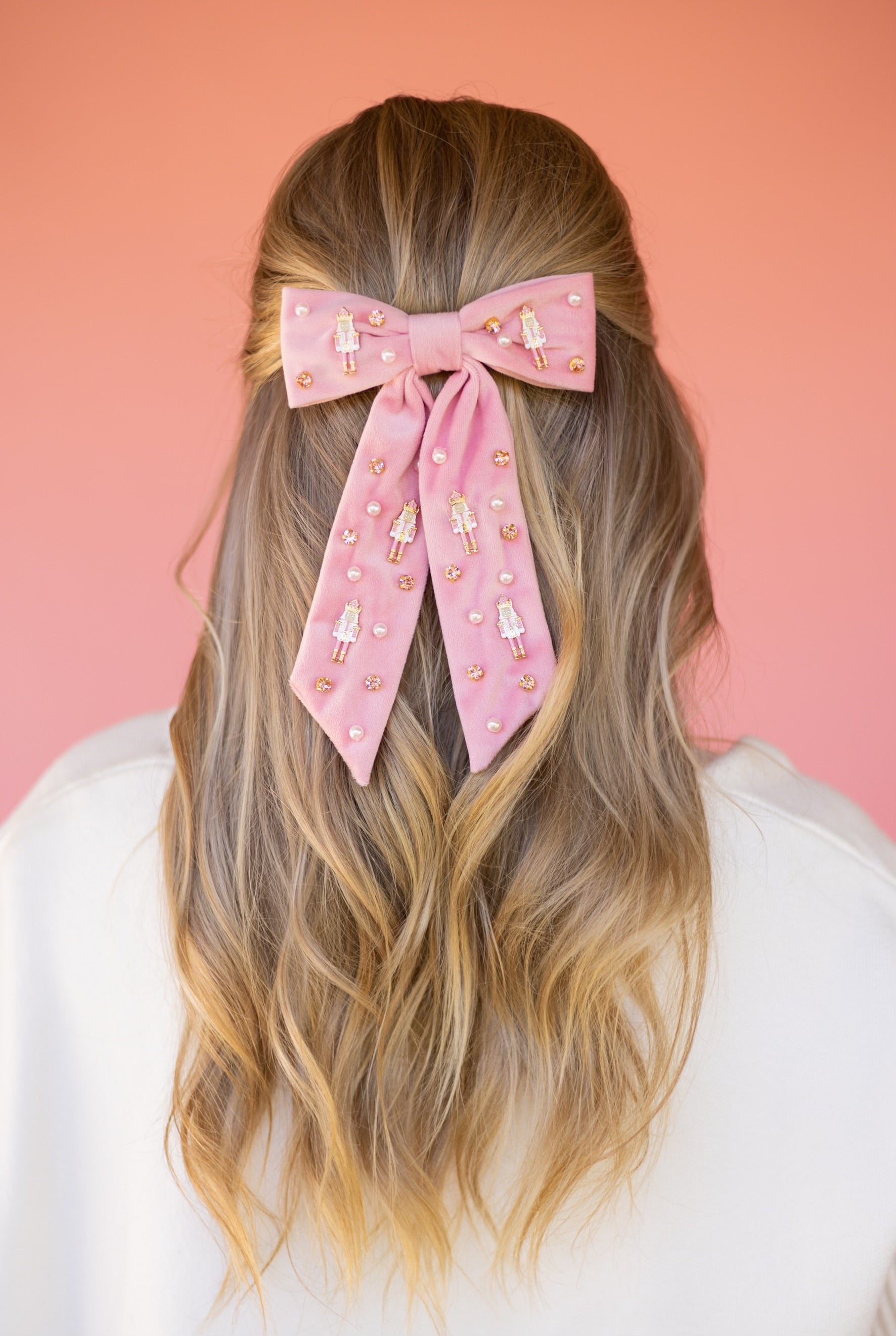 Pink Velvet Nutcracker Bow