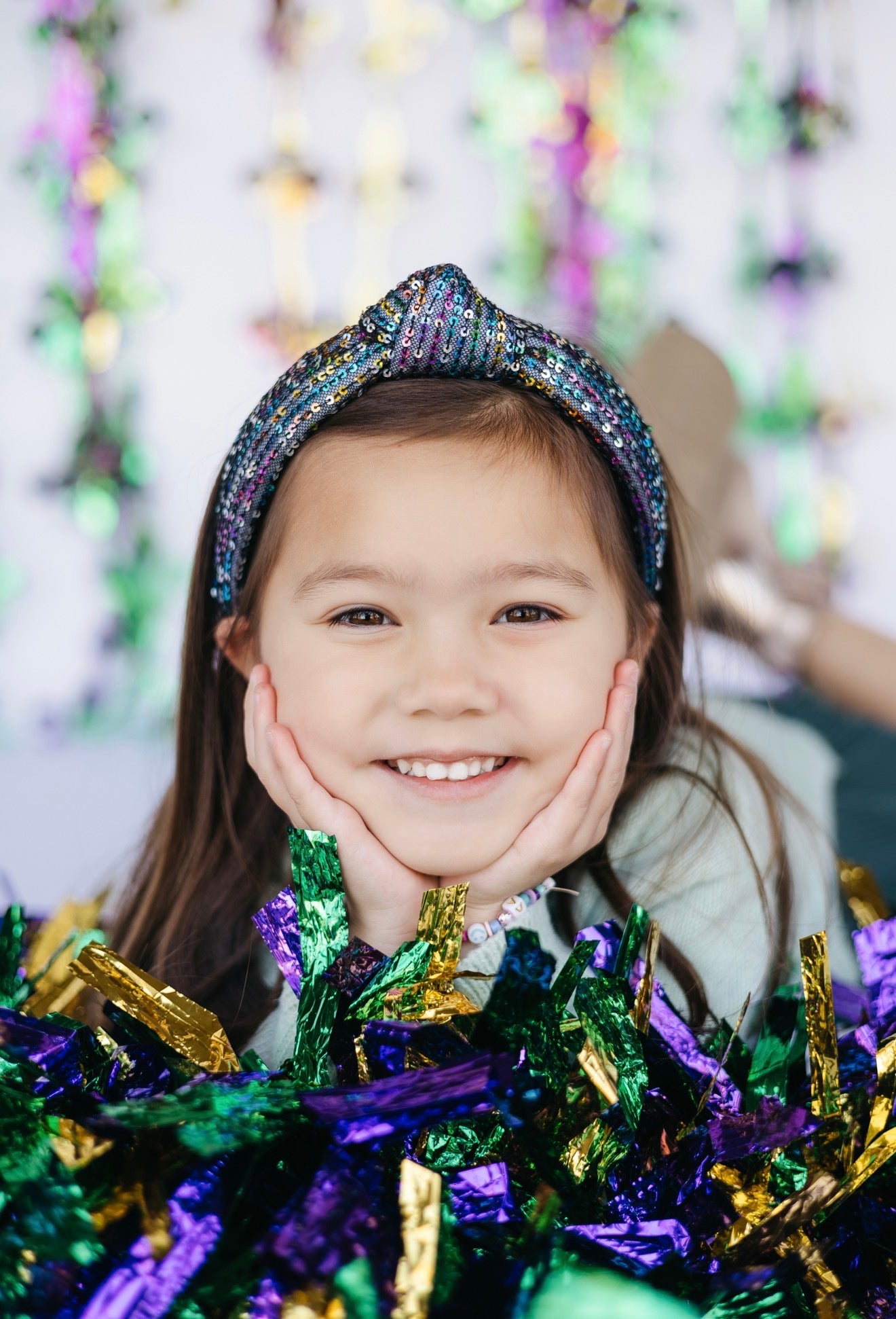 Kid and Tween Multi-Color Sequin Knotted Headband