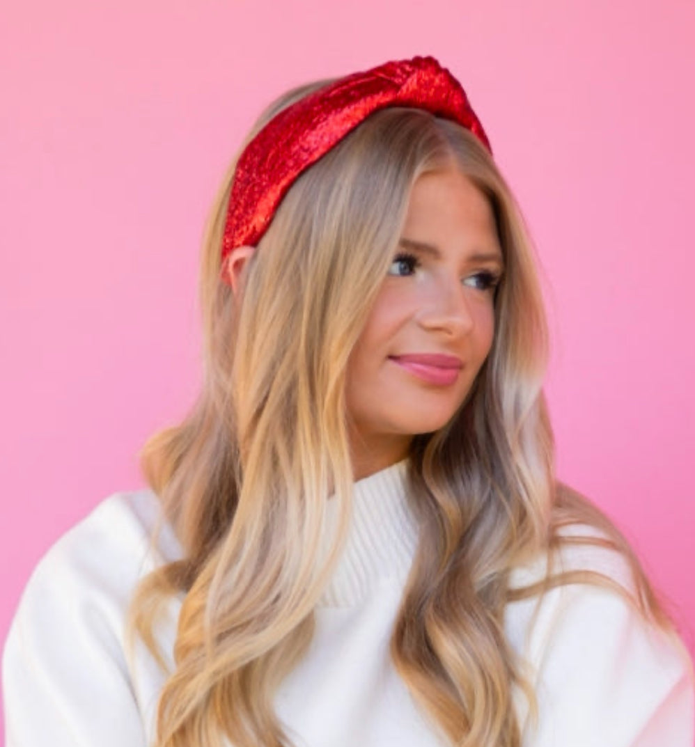 Adult Red Knotted Headband
