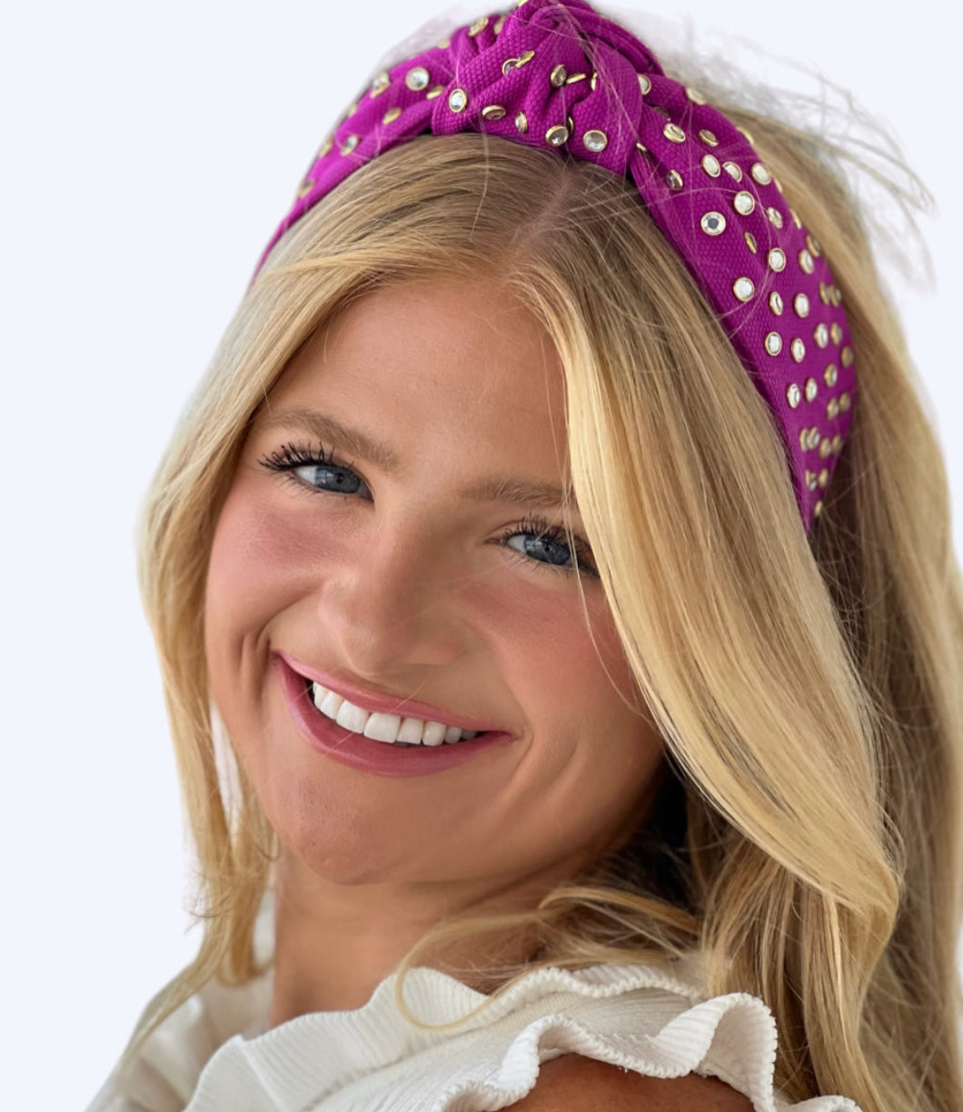 Adult Light Purple Jeweled Knotted Headband