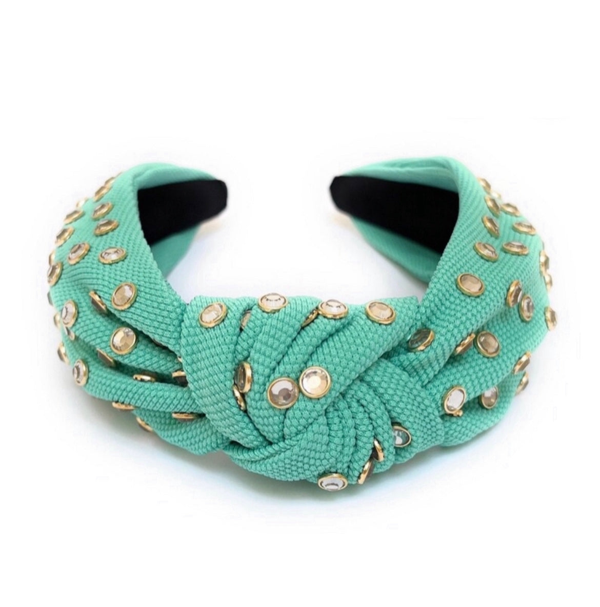 Adult Sea Green Jeweled Knotted Headband