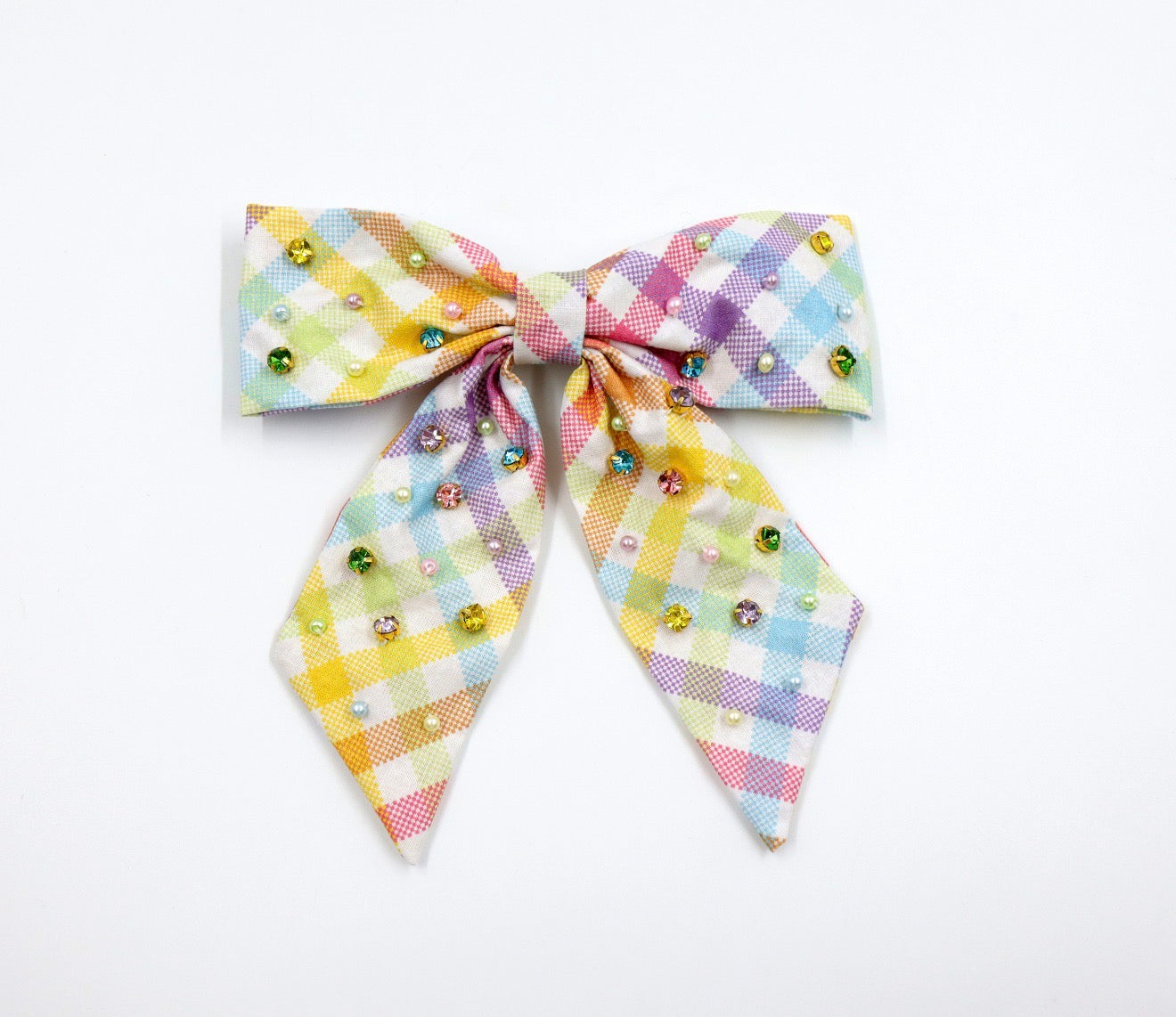 Pastel Gingham Hair Bow