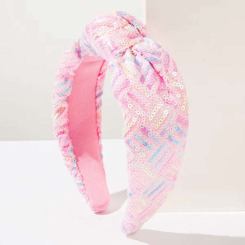 Kid and Tween Rainbow Sequin Knotted Headband