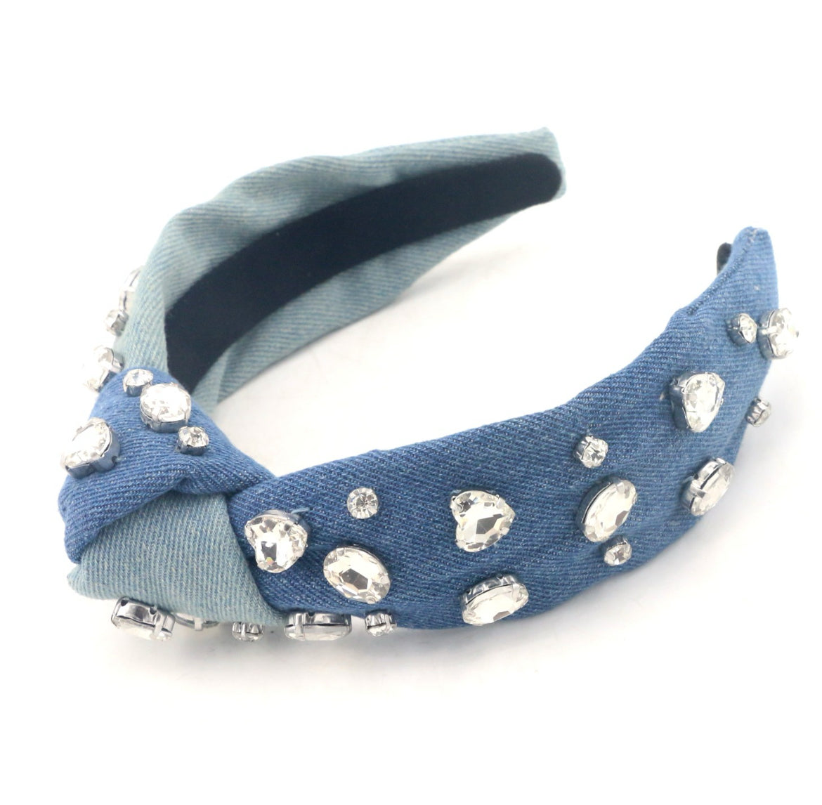 Adult Two Tone Denim Knotted Headband
