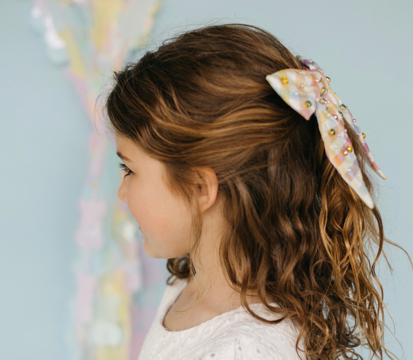 Pastel Gingham Hair Bow