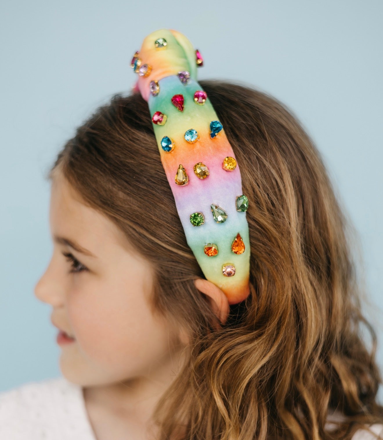 Kid and Tween Rainbow Velvet Knotted Headband