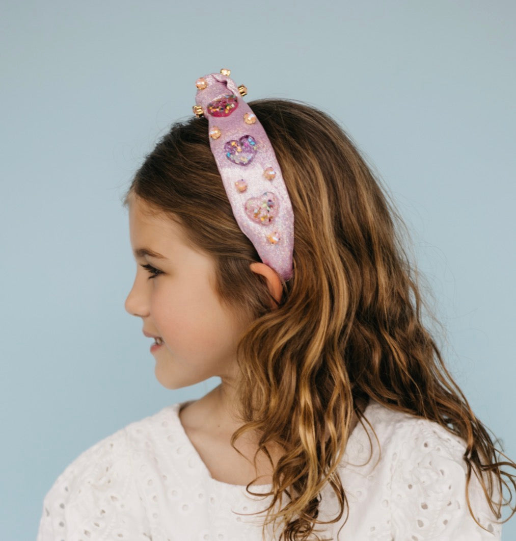 Kid and Tween Sparkly Heart Headband
