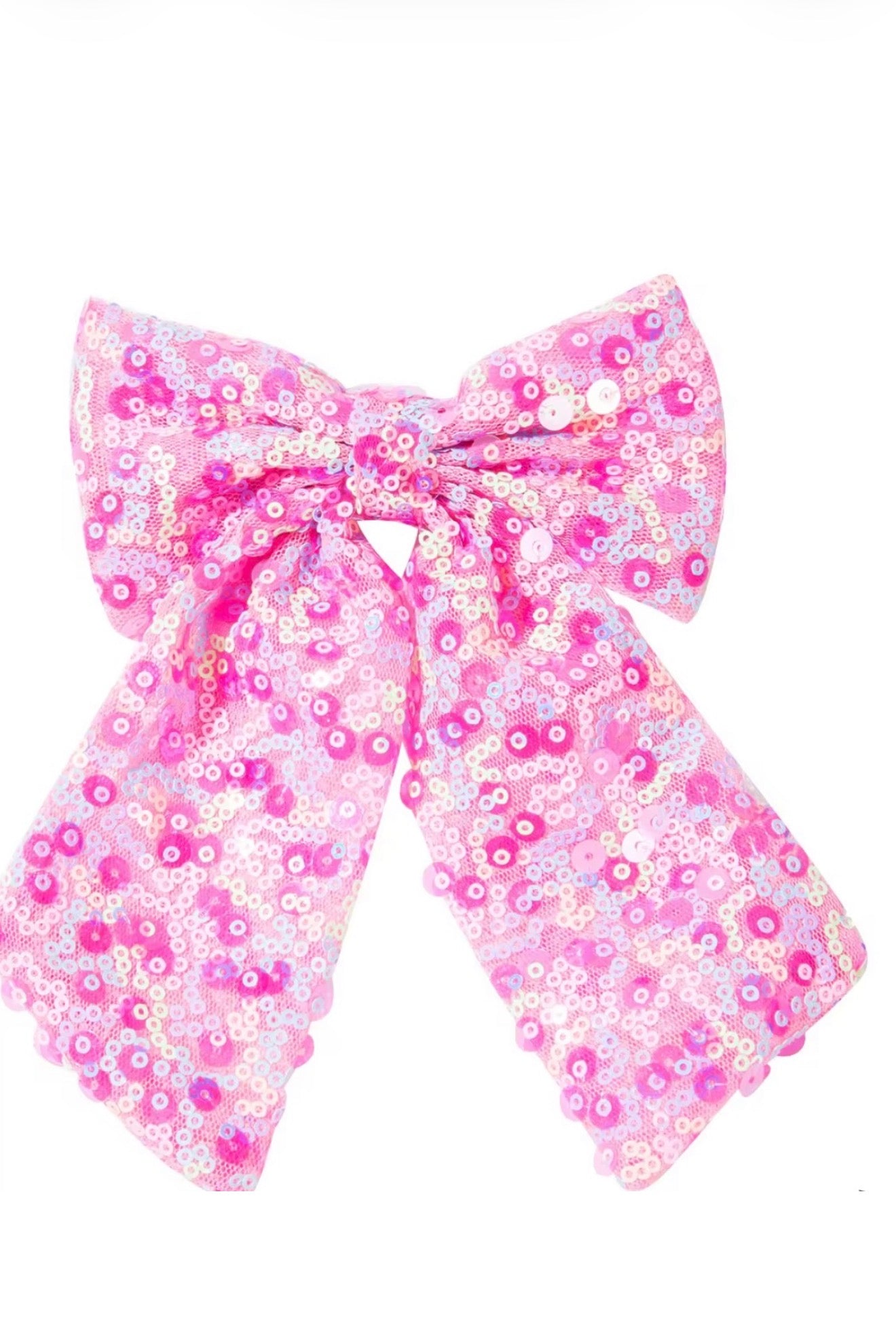 Pink Sequin Hair Bow