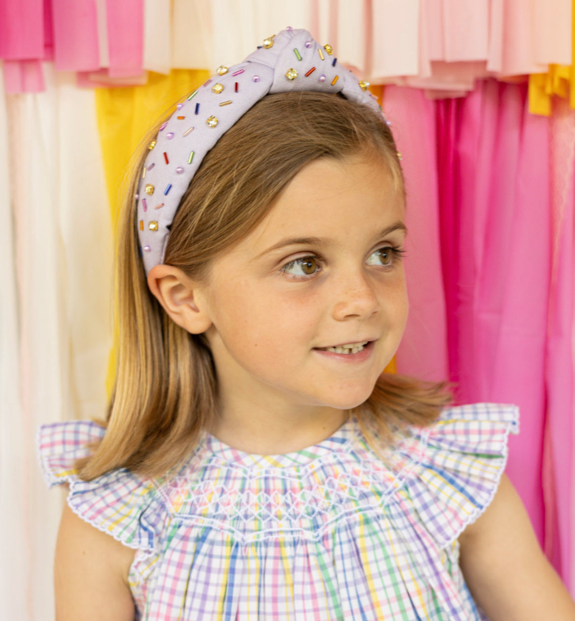 Kid and Tween Lavender Sprinkle Knotted Headband