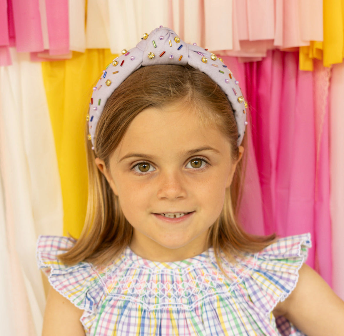 Kid and Tween Lavender Sprinkle Knotted Headband