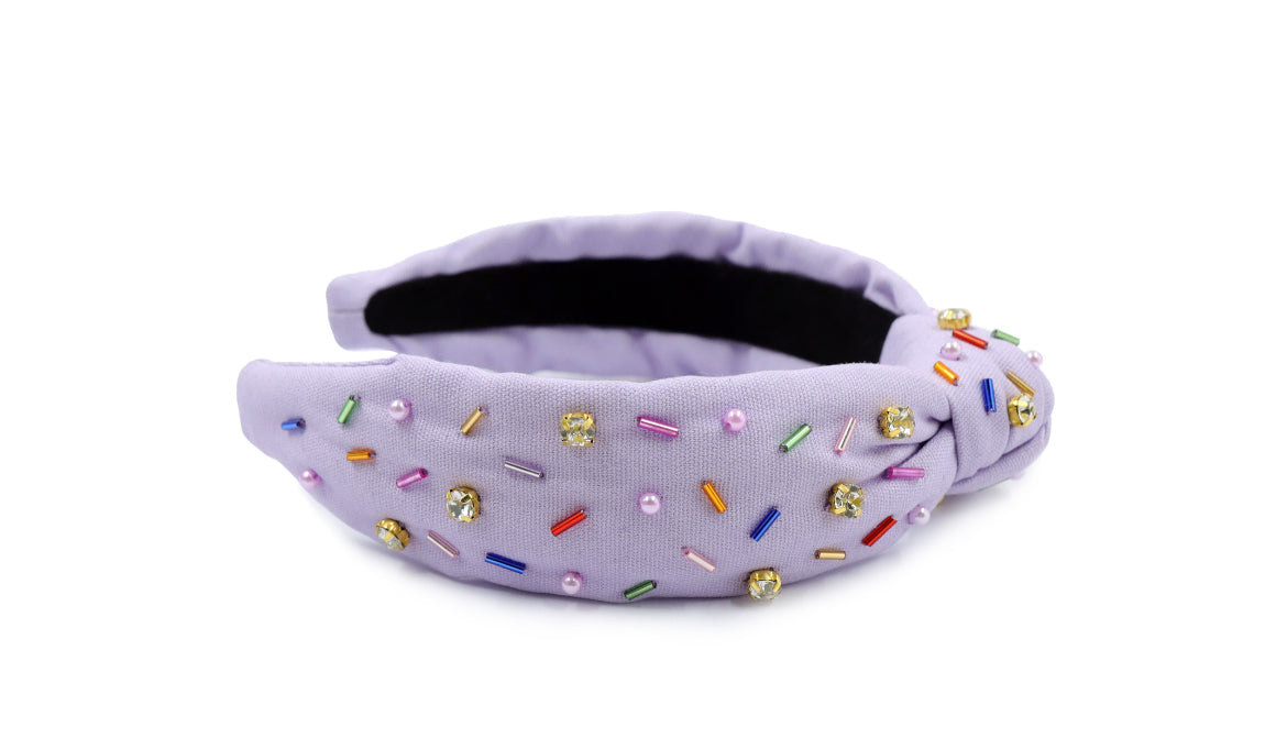 Kid and Tween Lavender Sprinkle Knotted Headband