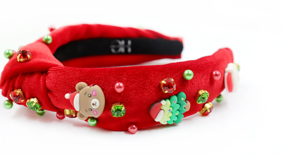 Kid Red Christmas Knotted Headband