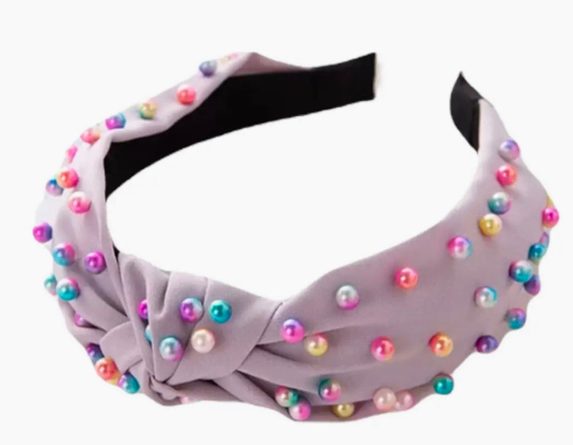 Kid and Tween Lilac Candy Pearl Knotted Headband