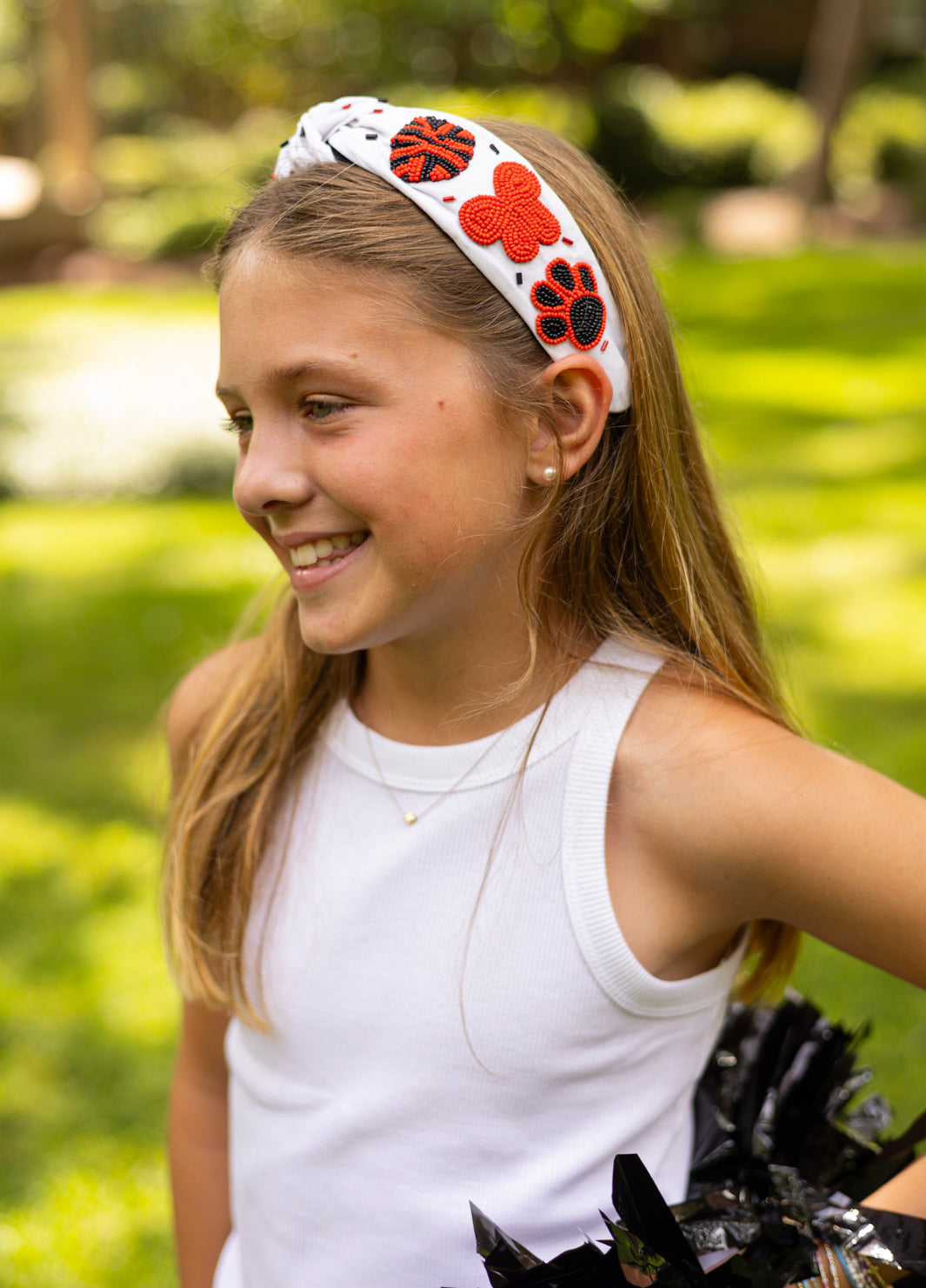 GEORGIA BULLDOGS BEADED KNOTTED HEADBAND