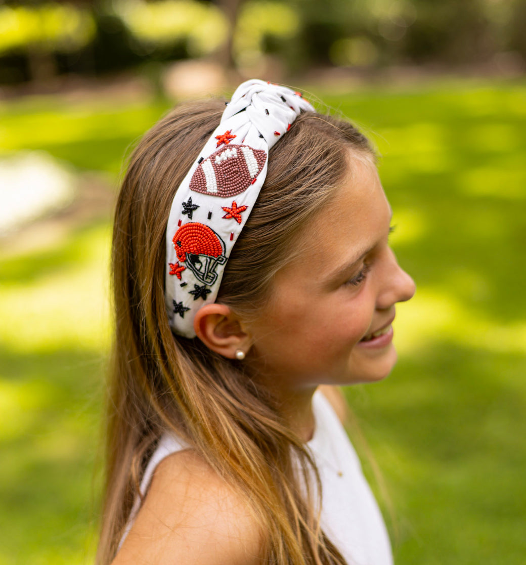 GEORGIA BULLDOGS BEADED KNOTTED HEADBAND