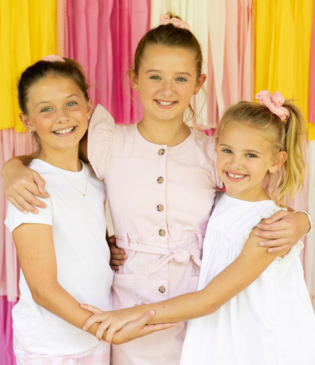 Iridescent Pink Sequin Scrunchie