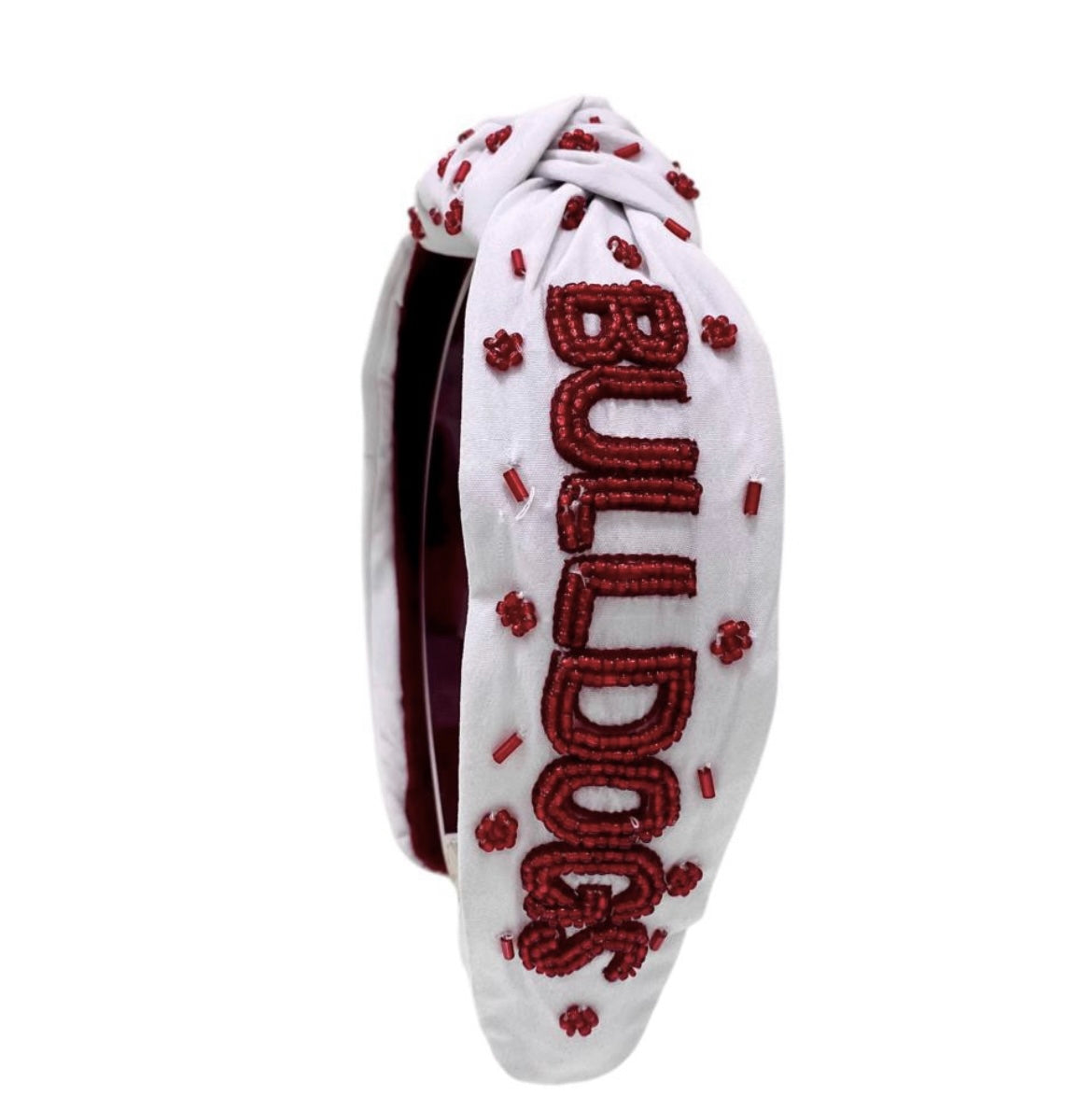 Bulldogs Beaded Knotted Headband