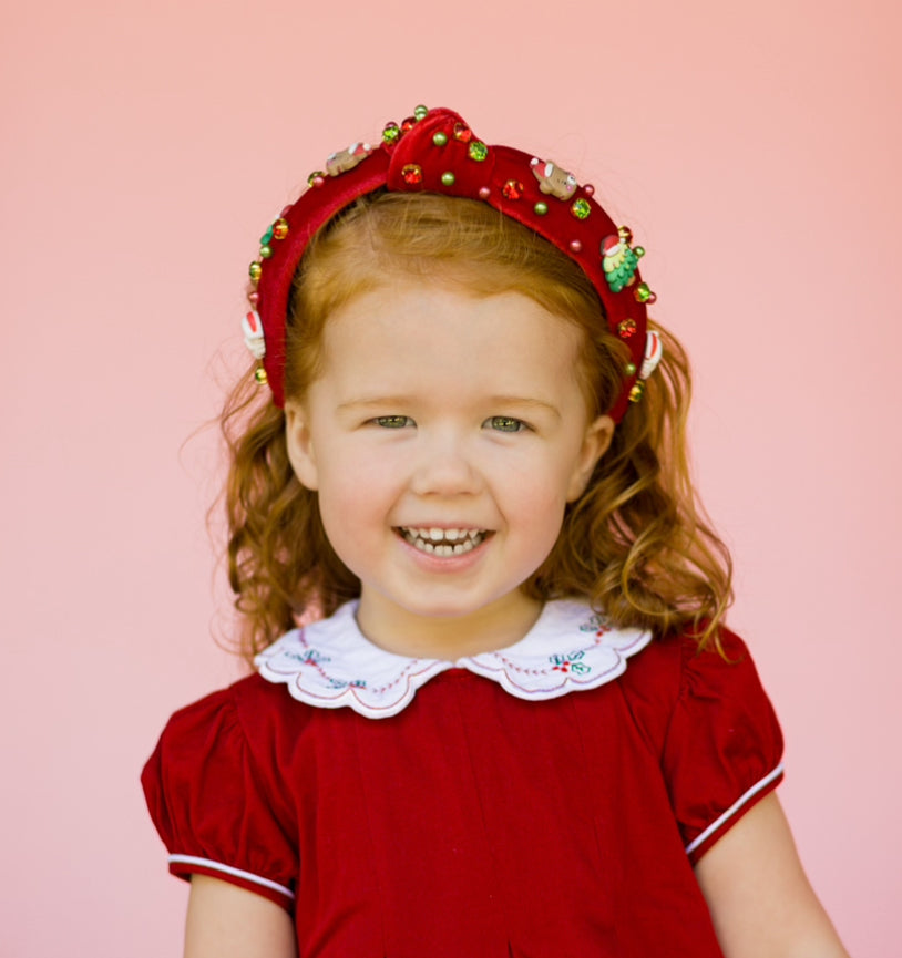 Kid Red Christmas Knotted Headband