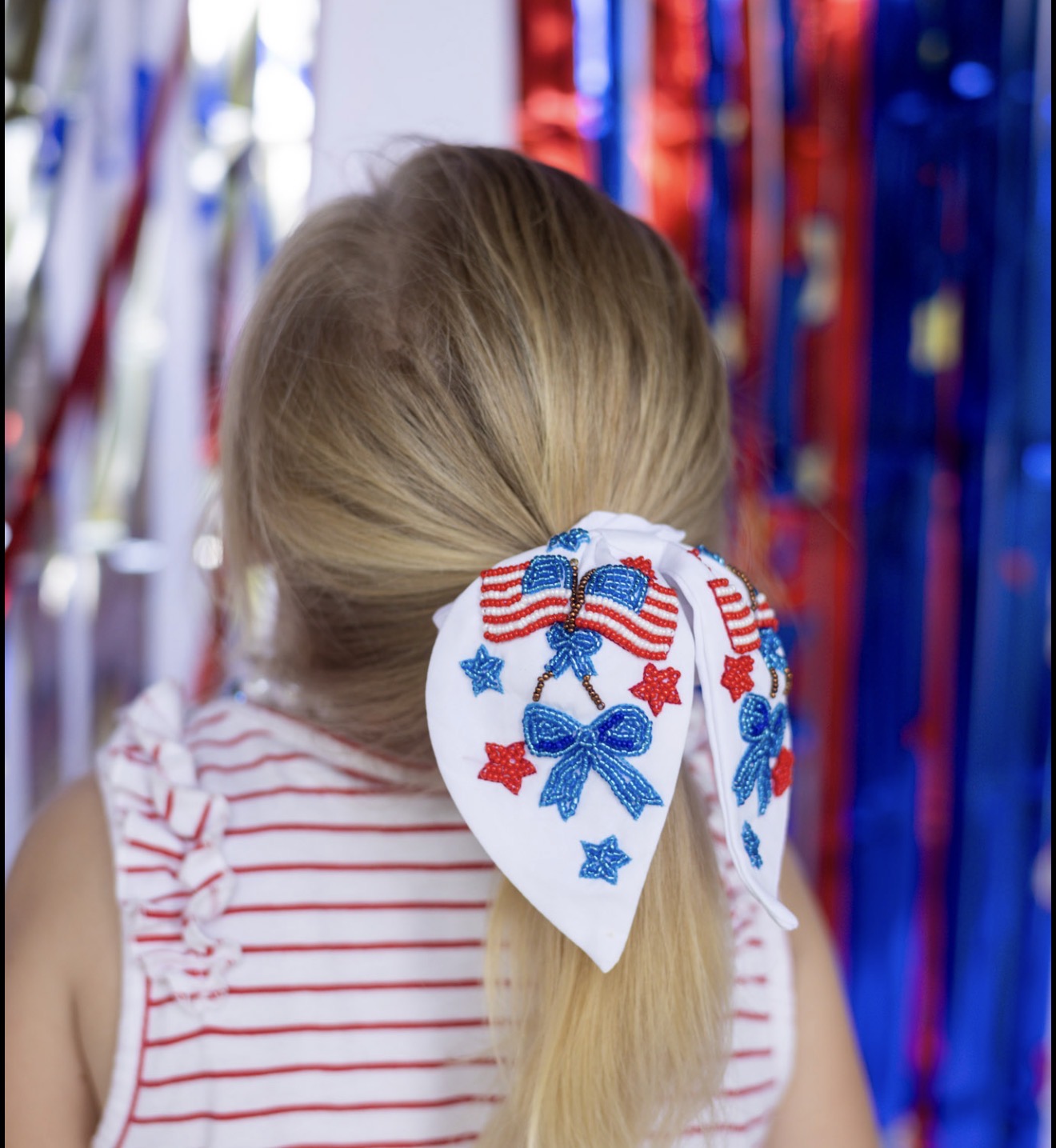 Red, White, and Cute Scrunchie