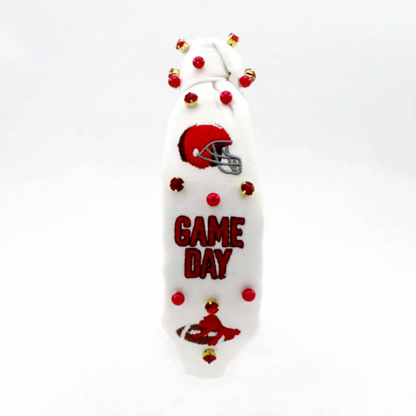 Kid and Tween Red Game Day Knotted Headband