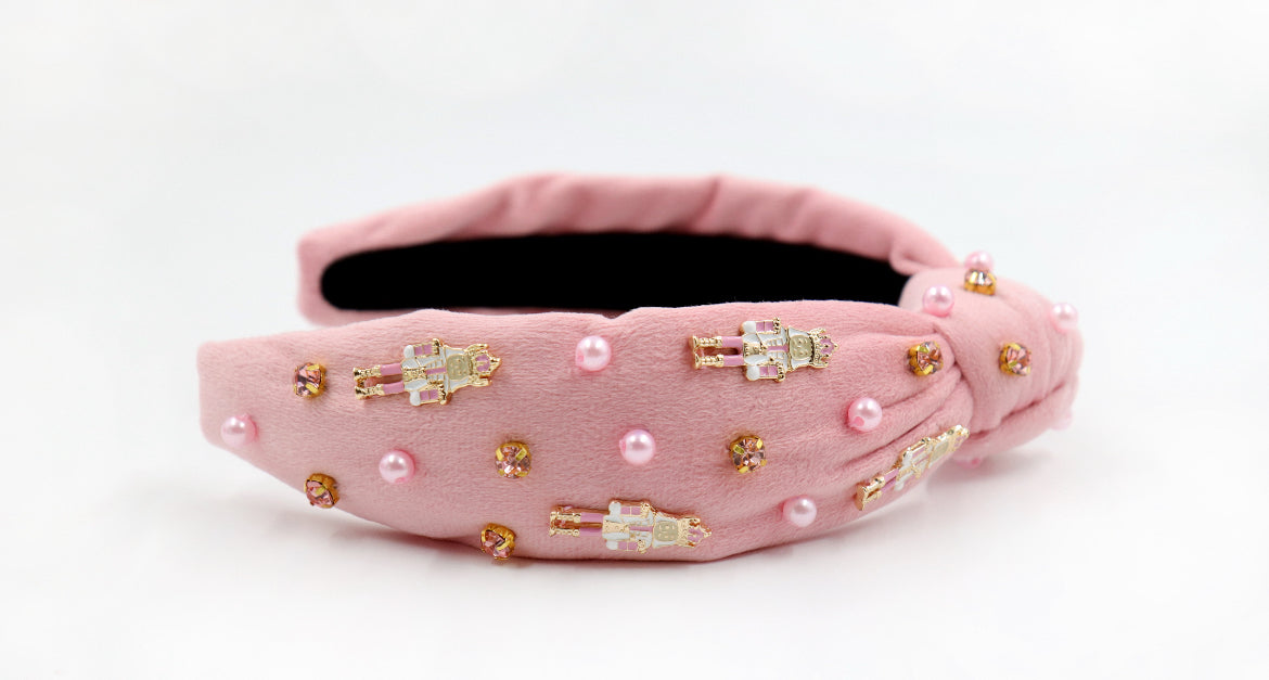 Kid and Tween Pink Velvet Nutcracker Headband