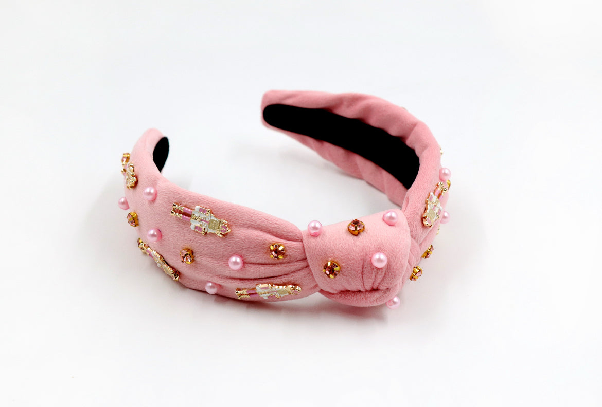 Kid and Tween Pink Velvet Nutcracker Headband