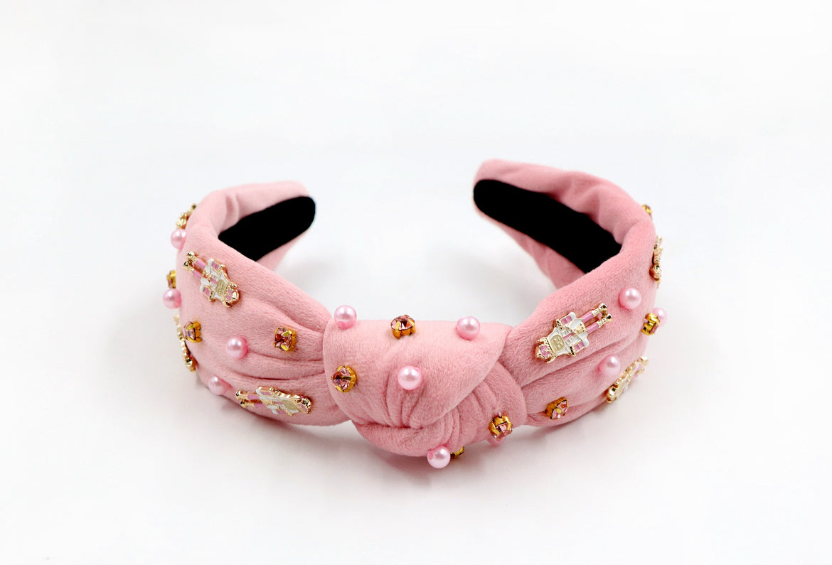 Kid and Tween Pink Velvet Nutcracker Headband