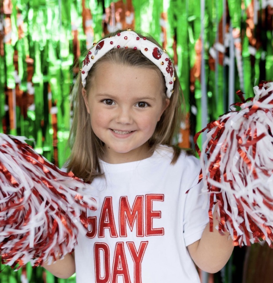 Kid and Tween Red Game Day Knotted Headband