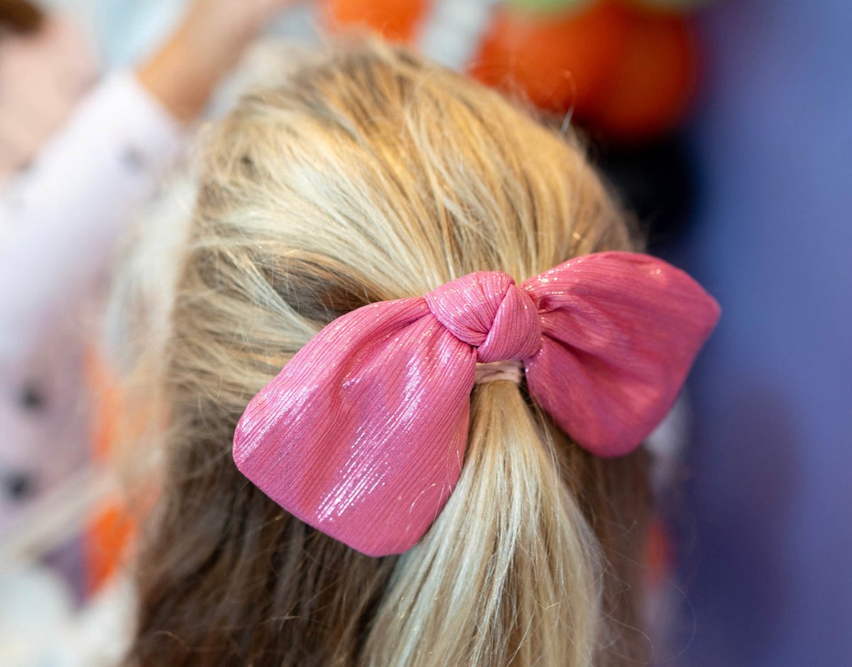 Pink Metallic Hair Bow