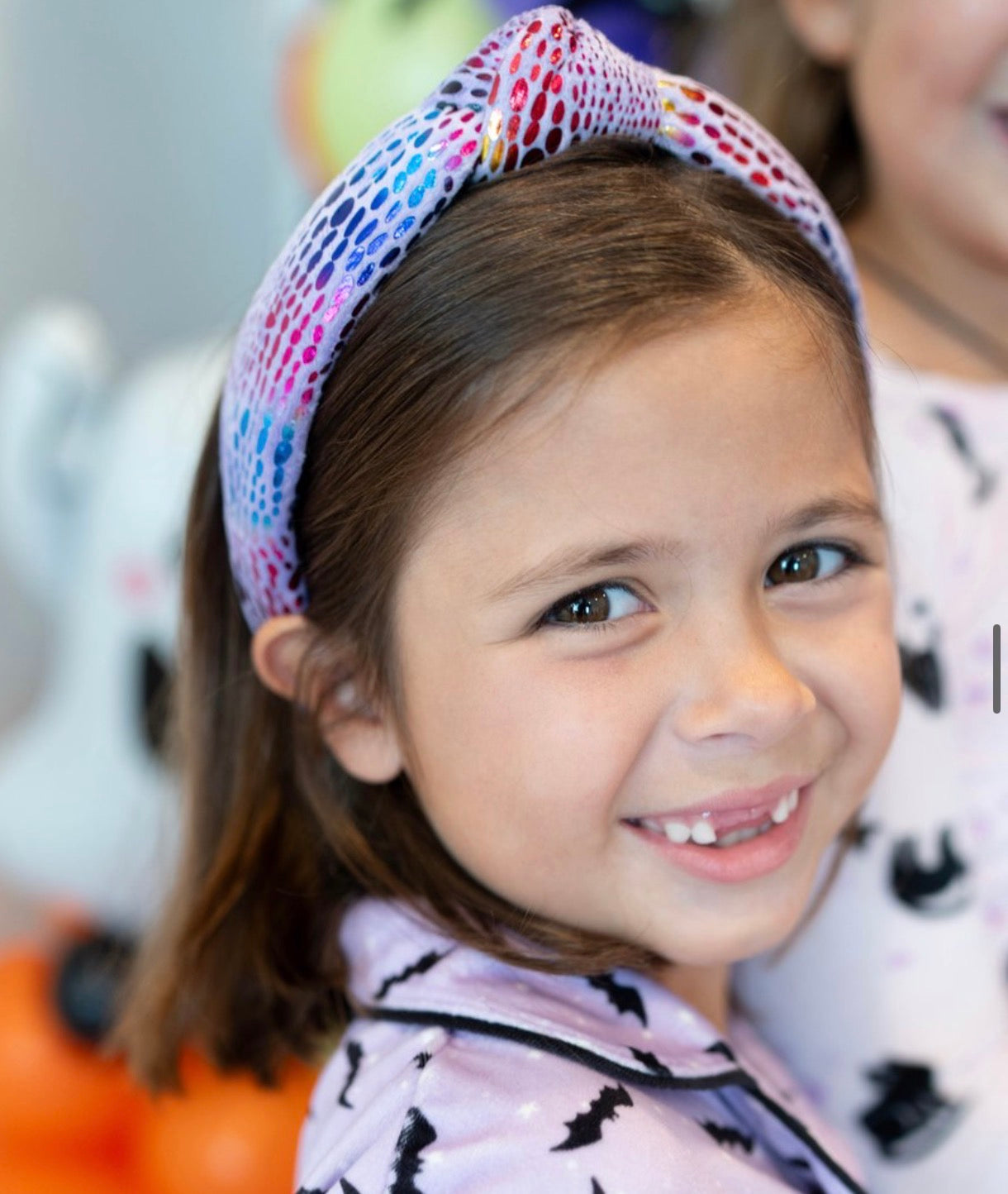 Kid and Tween Lavender Rainbow Velvet Knotted Headband
