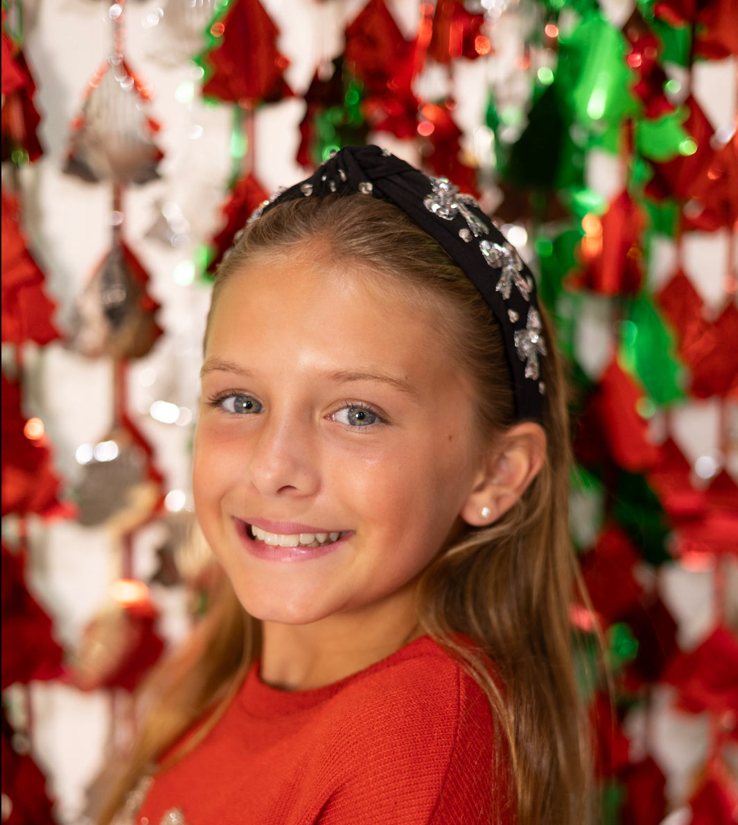 Silver Bow Sequin Headband