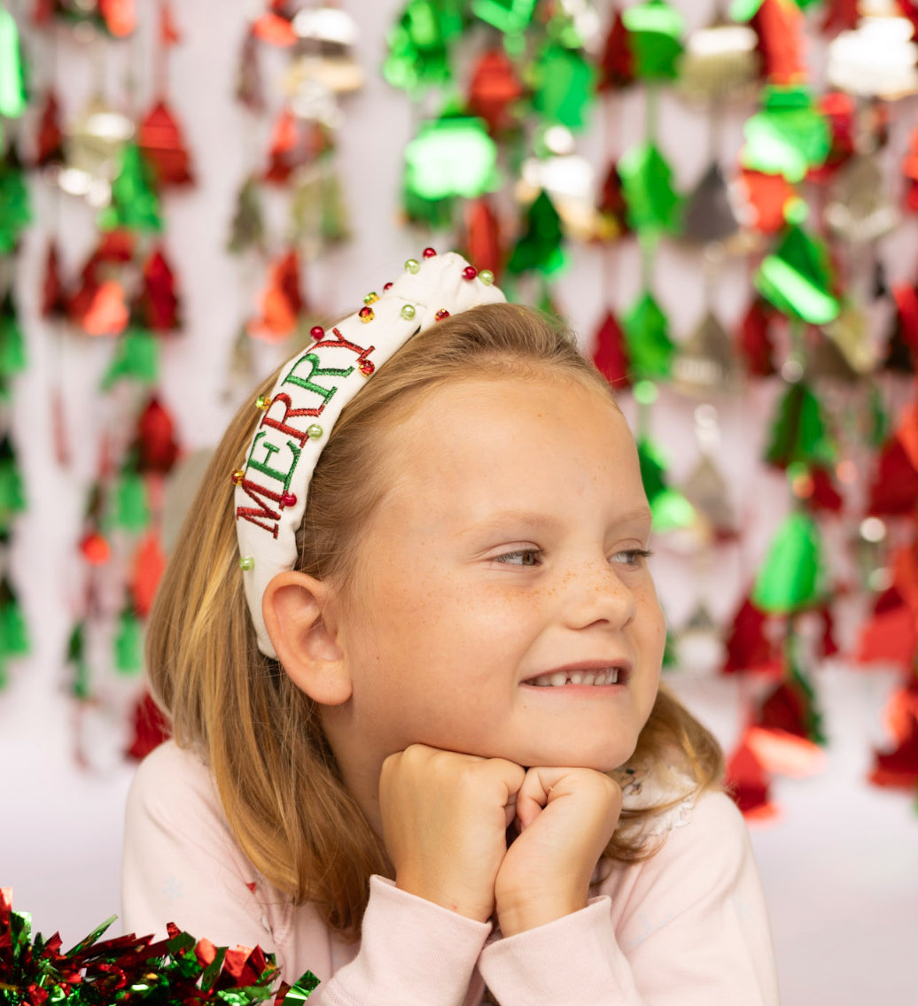 Kid and Tween Merry Christmas Knotted Headband