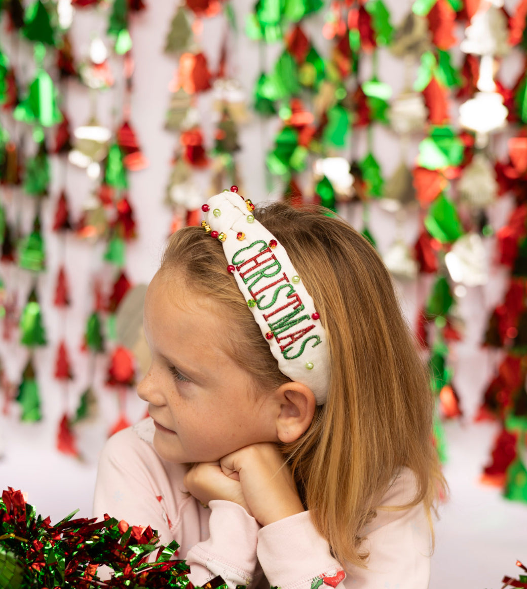 Kid and Tween Merry Christmas Knotted Headband