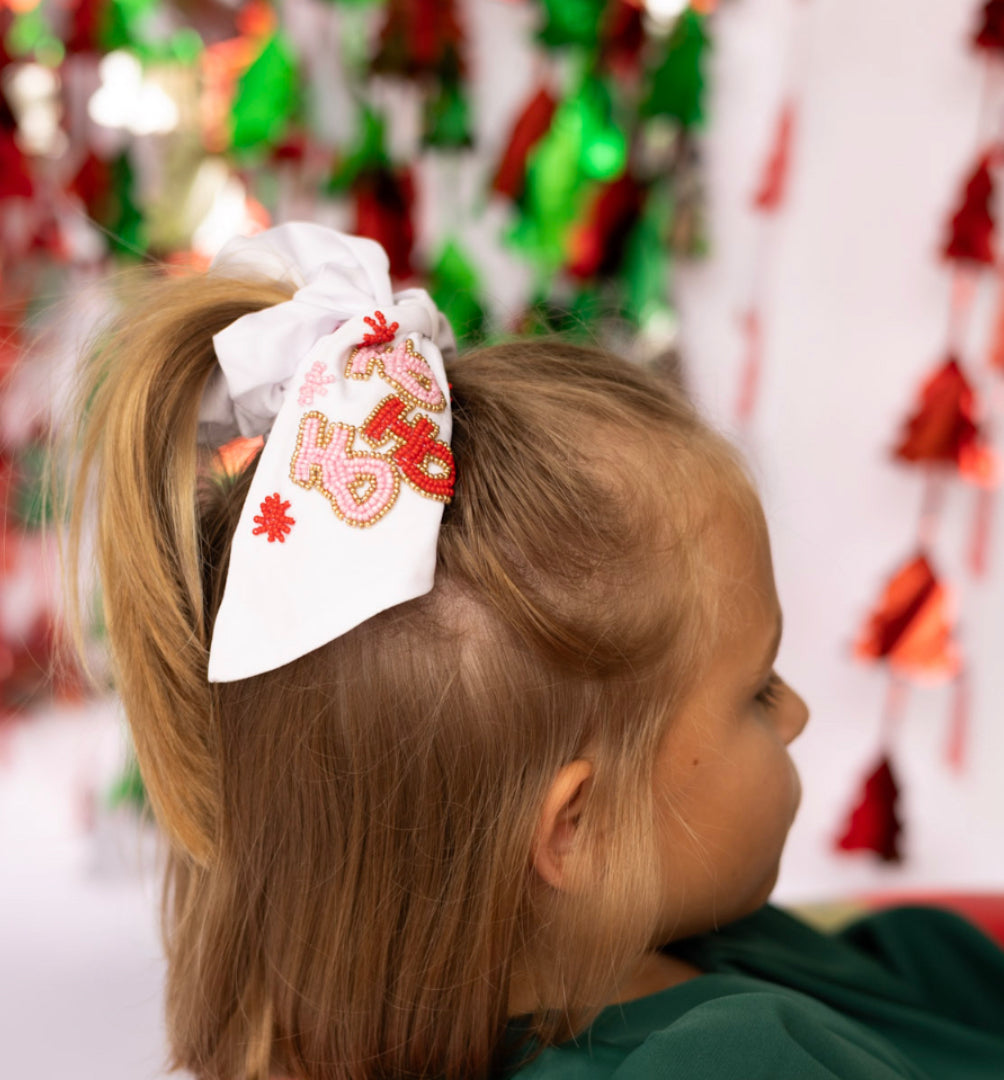 HO HO HO Beaded Scrunchie