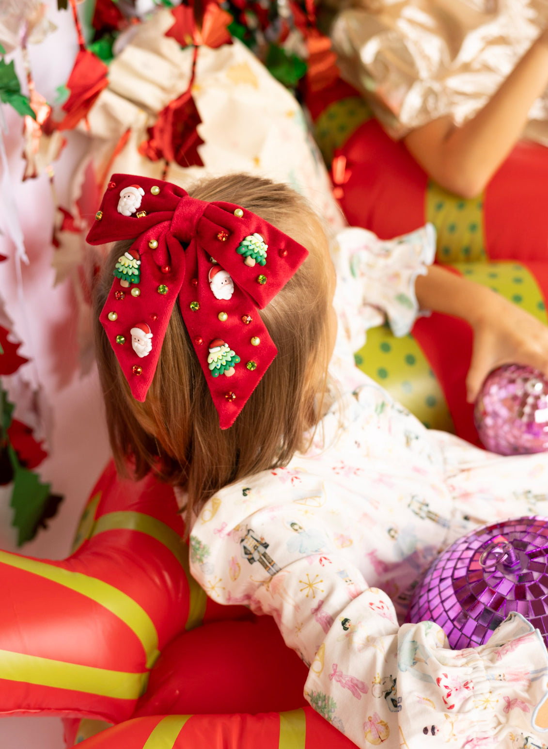 Kid Red Christmas Hair Bow