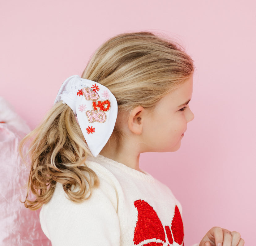 HO HO HO Beaded Scrunchie