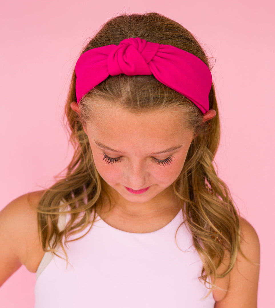 Kid and Tween Hot Pink Knotted Headband