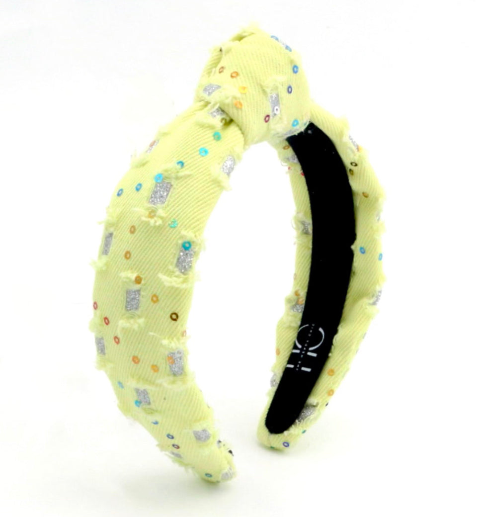 Kid and Tween Yellow Denim Knotted Headband