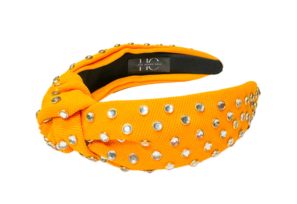 Kid and Tween Yellow/Gold Jeweled Knotted Headband