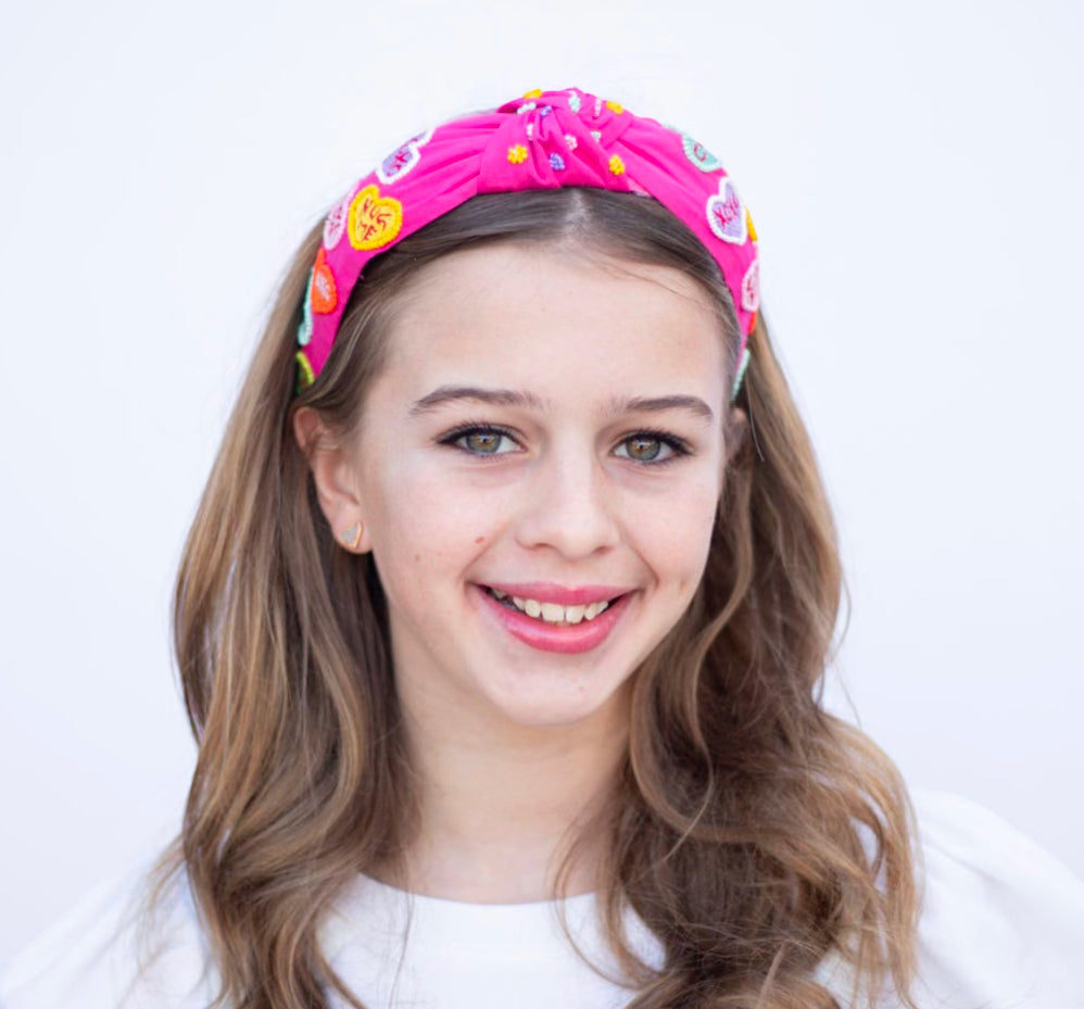 Conversation Heart Knotted Headband