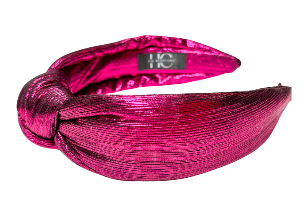 Adult Fuchsia Metallic Padded Knotted Headband