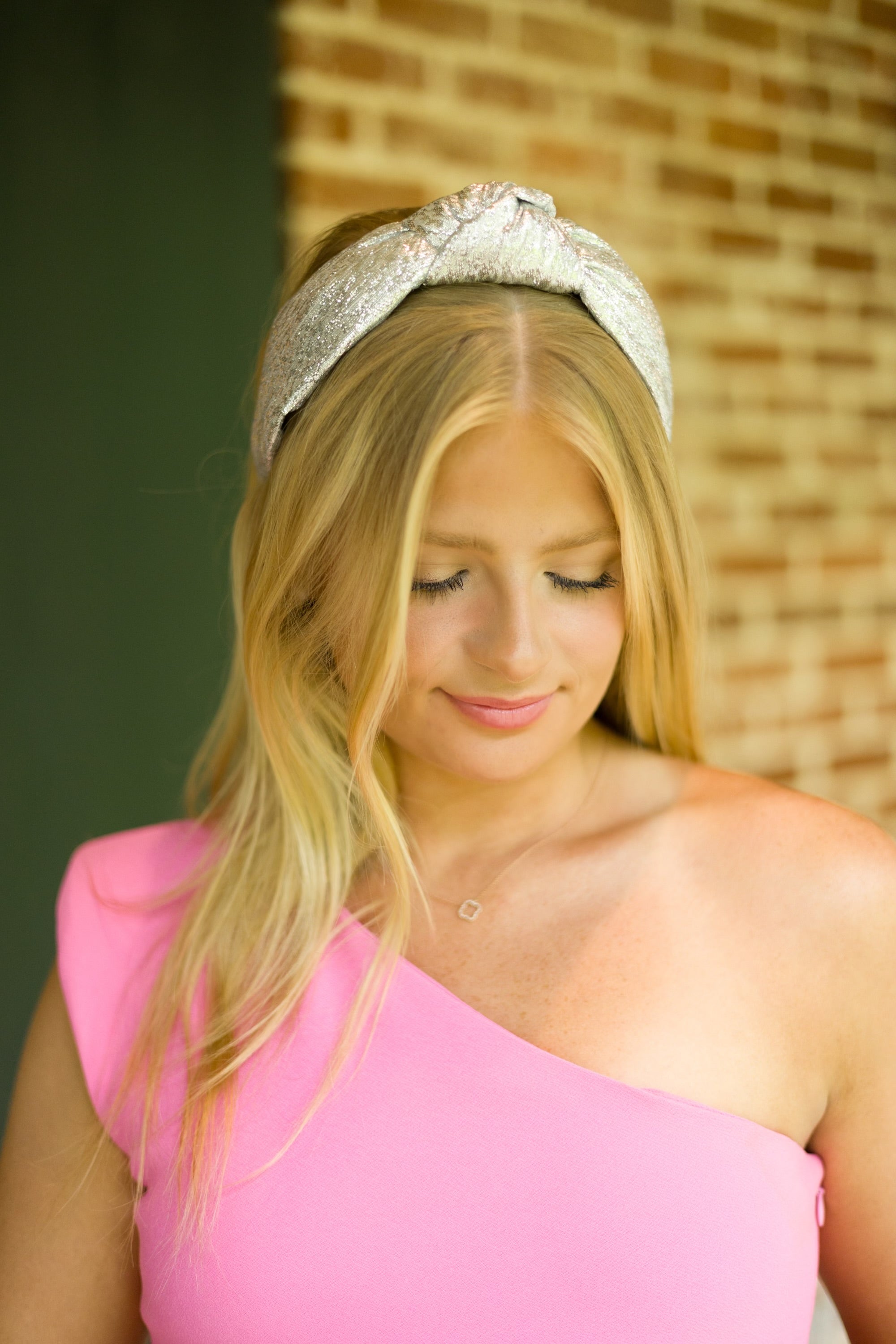 Silver Tinsel Knotted Headband