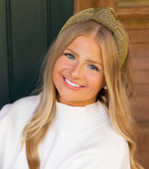 Adult Gold Shimmery Knotted Headband