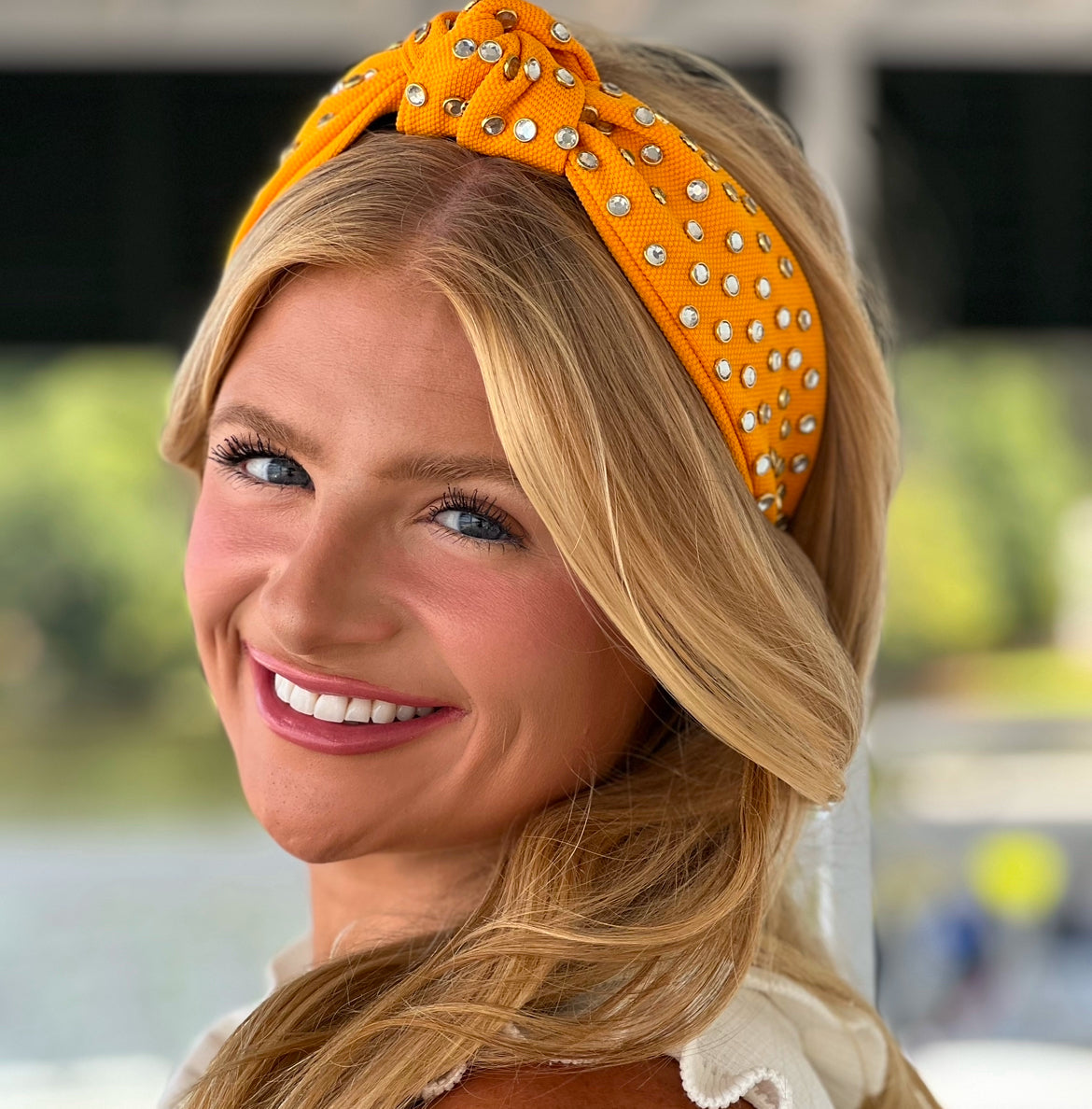 Adult Gold/Yellow Jeweled Knotted Headband