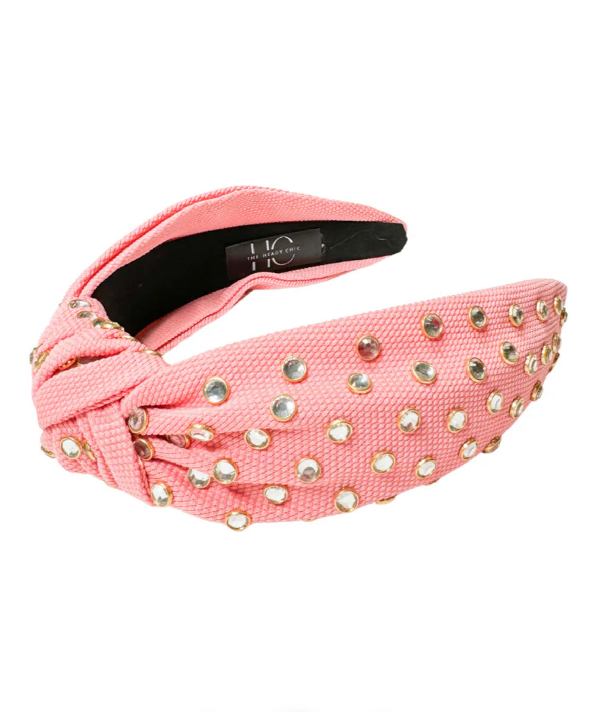 Adult Rose Pink Jeweled Knotted Headband